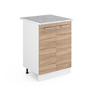 Vicco Mueble Bajo Universal R-line, Sonoma, 60 Cm Con Puertas, Con Encimera