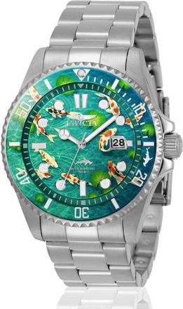 Invicta Pro Diver 51053 Herenhorloge - Quartz Uurwerk - Roestvrij Staal met Groene Wijzerplaat - 43 mm - Summerville