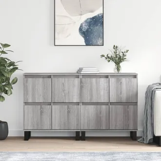 vidaXL Aparadores 2 Piezas Madera Contrachapada Gris Sonoma Vidaxl