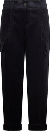 PESERICO corduroy-effect trousers - women - Cotton/Viscose/Polyester - 42 - Black