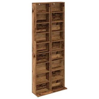vidaXL Cabinet Para Cds 2 Uds. Madera Envejecida 33 X 23,5 X 175 Cm Vidaxl