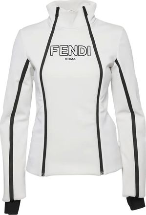 Fendi logo panel ski jacket - White