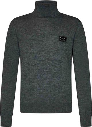 Dolce & Gabbana Grey *Icon Virgin Wool Turtleneck Sweater