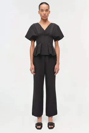 SIMKHAI Rozen V-Neck Top In Black