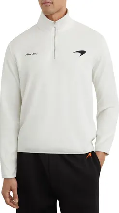 Reiss X McLaren Meros Quarter Zip Pullover in Off White at Nordstrom, Size Xx-Large