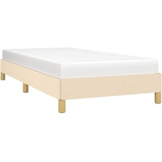 vidaXL Estructura De Cama Sin Colch&oacute;n Tela Crema 90x190 Cm Vidaxl