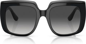 Dolce & Gabbana 54mm Gradient Square Sunglasses in Transparent Black at Nordstrom