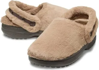 Crocs Classic Unfurgettable 211116-2JJ Clogs Mens Brown Faux Fur Slipper JAX2091