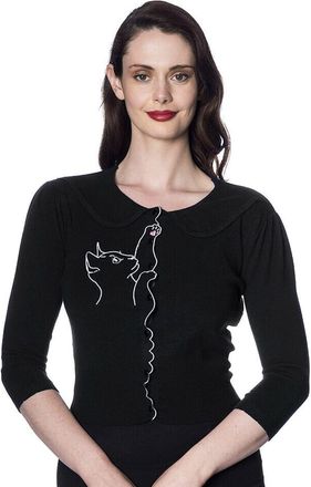 Banned Apparel Banned cat Cardigan (Medium, m) Black