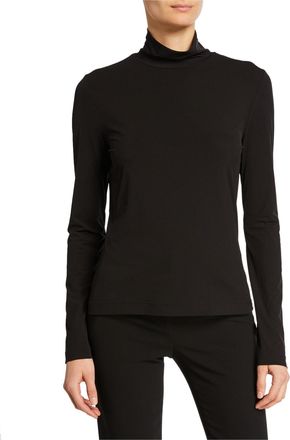St. John Fine Jersey Long-Sleeve Turtleneck