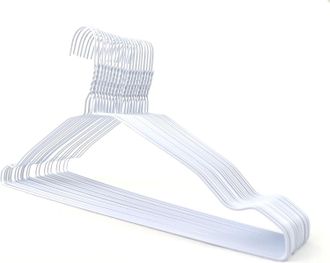 OEM Juego De 50 Perchas Blancas De Metal Con Muescas, Barras Para Pantalones, Ahorran Espacio, Para Camisetas, Vestidos Y Ropa