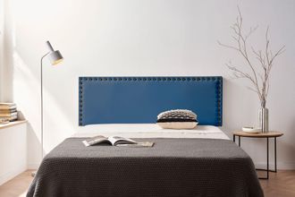 Moonia Moonia - Cabecero Tapizado Modena Polipiel 100x55x8 Cm - Azul Oscuro