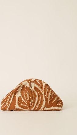 BTB Los Angeles Soutache Woven Clutch in Camel/ivory at Nordstrom