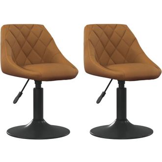 vidaXL Vidaxl - Sillas De Comedor Giratorias 2 Pcs Marr&oacute;n 46 X 44 X 77.5 Cm