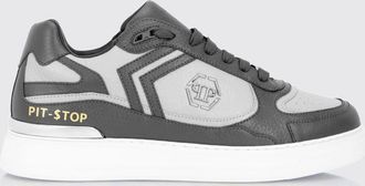 Philipp Plein Sneakers basse Pit-$top in pelle monogram con logo Hexagon