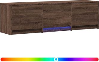 vidaXL Mueble De Tv Con Led 140 X 34 X 40 Cm Marr&oacute;n Roble Vidaxl