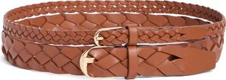 Nordstrom Double Braid Leather Belt in Cognac at Nordstrom, Size X-Small/small