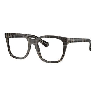 Burberry Check Grey Square Full Rim Eyeglasses - Gray