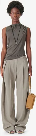 Iro Zorya Sleeveless Top in Army Green at Nordstrom, Size 38