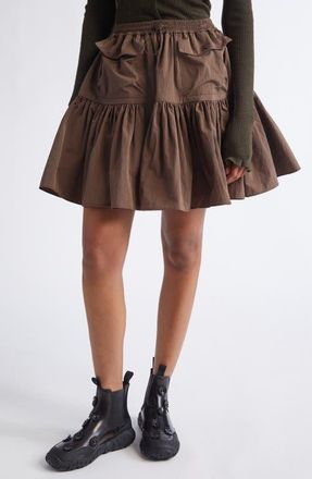 Cecilie Bahnsen Blair Recycled Taffeta Cargo Skirt in Brown at Nordstrom, Size 0 Us