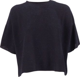 Fabiana Filippi Blu Notte Lurex Maxi T-Shirt