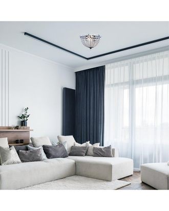 Lalia Home Crystal Drop 2 Light Ceiling Flush Mount