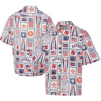 Reyn Spooner Mens Reyn Spooner White Houston Astros Americana Button-Up Shirt at Nordstrom, Size Medium