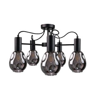 Netlighting Kari Multi Arm Semi Flush Ceiling Light Black 60cm 5x E27