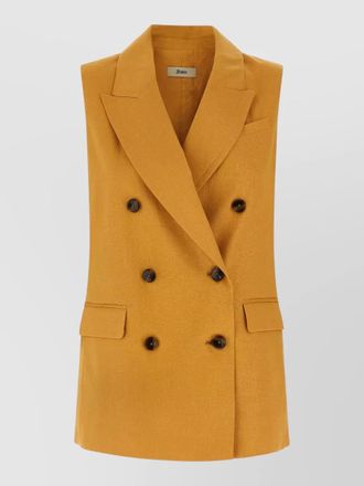 Herno linen vest sleeveless notched lapels buttons