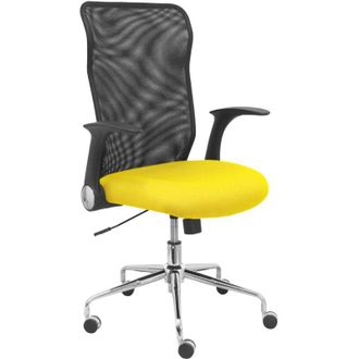 Piqueras y Crespo Silla Minaya Respaldo Malla Negro Asiento Bali Amarillo
