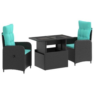 vidaXL Set Da Pranzo Per Esterni 3 Pz Polyrattan Vidaxl