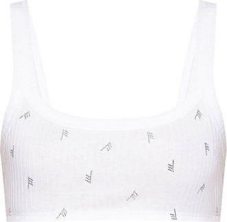 The Attico All-Over Print Logo Top - women - Cotton/glass - 38 - White