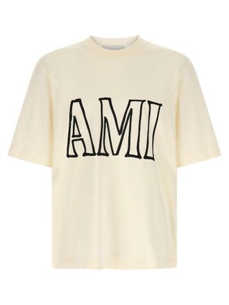 Ami Mens Logo Print T-Shirt