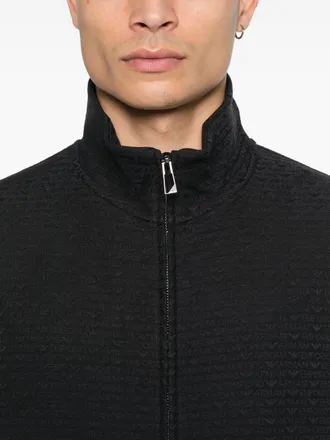 Emporio Armani Cotton-Blend Zipped Sweatshirt - Black