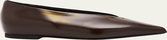 Proenza Schouler Slash Slick Nappa Leather Ballerina Flats