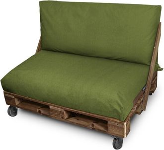 Happers Happers - Set De Cojines Para Palets Asiento 120x80x20 + Respaldo 120x45x25 Verde Naylim Mate