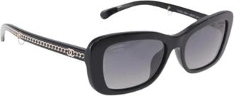 Chanel Pre-owned Plastic Zonnebrillen - Dames - Vintage Accessoires - Zwart - ONE Size - Vintage