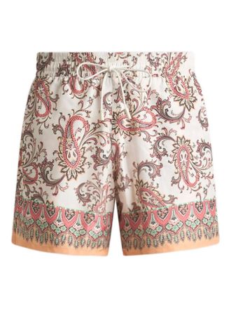 Etro Leafy Paisley Print Swim Shorts - Neutrals
