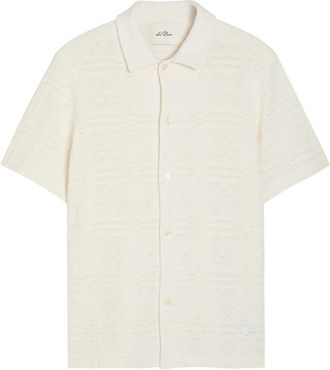 Les Deux Hector Pointelle Knit Shirt - Ecru - XL