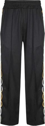 GCDS Elastische track pants met achterlogo - Heren - Straight fit broeken - Zwart - L - Polyester - Broeken