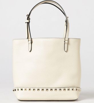 Valentino Garavani Borsa tote piccola Rockstud in pelle di vitello a grana