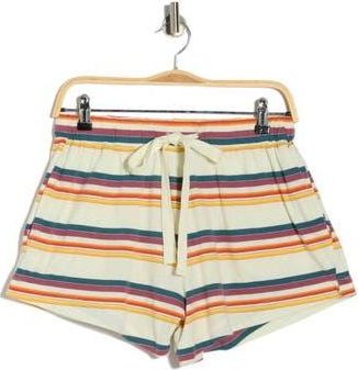 The Great. The Bonfire Cotton French Terry Shorts in Cream Beach Stripe at Nordstrom Rack, Size 0 (Fits Like 0-2 Us)