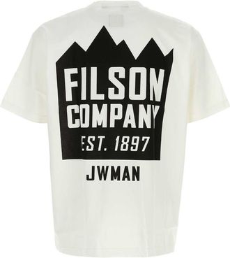 Junya Watanabe Mens White Cotton T-Shirt Whitexblack Exterior