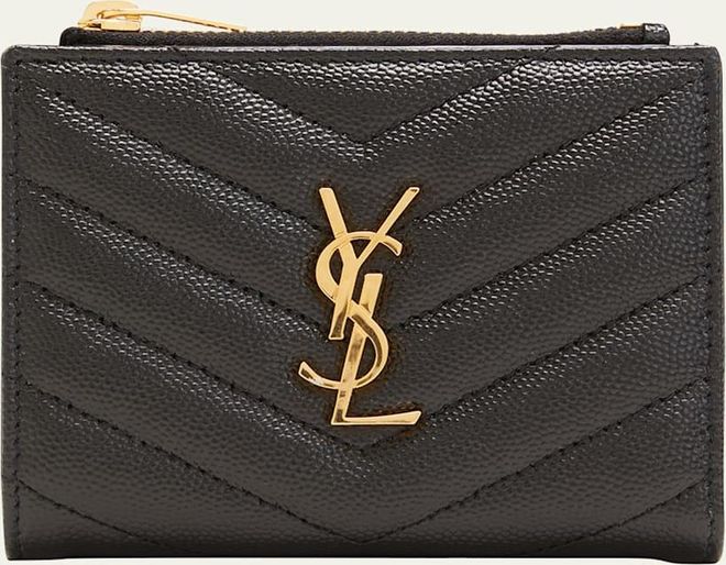 【SAINT LAURENT】Small Monogram Matelasse Wallet/追跡可能 Saint Laurent Monogram Matelasse Leather Zip-Around Wallet