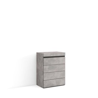 Skraut Home C&oacute;moda, Cajonera, Mueble Auxiliar, 57x75x35 Cm, Dormitorio, Habitaci&oacute;n, Con Almacenamiento, Estilo Moderno, Gris Cemento - Skraut Home