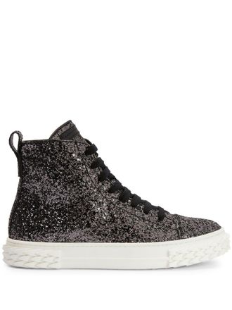 Giuseppe Zanotti Eco-Blabber glitter high-top sneakers - Black