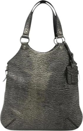 Saint Laurent Pre-owned Shoulder Bags, female, Gray, Size: ONE SIZE Pre-owned Leather Tote