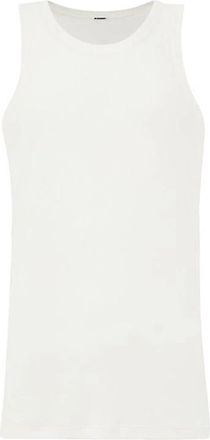 Jil Sander Tanktop van katoenen gaas - Heren - Tops zonder mouwen - Wit - XL - Katoen - Tops