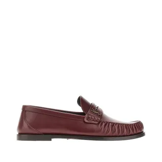Saint Laurent Leather loafers with Cassandre logo Woman 41