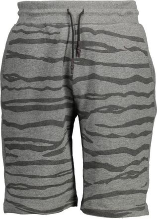 Cavalli Mens Tiger Stripe Casual Shorts - Grey Cotton - Size X-Large